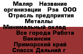 Маляр › Название организации ­ Рза, ООО › Отрасль предприятия ­ Металлы › Минимальный оклад ­ 40 000 - Все города Работа » Вакансии   . Приморский край,Спасск-Дальний г.